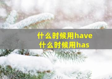 什么时候用have 什么时候用has